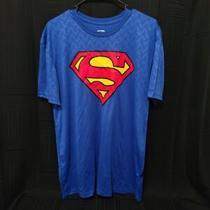 Superman Men's L Compression Shirt Blue Athletic Work Out Gym